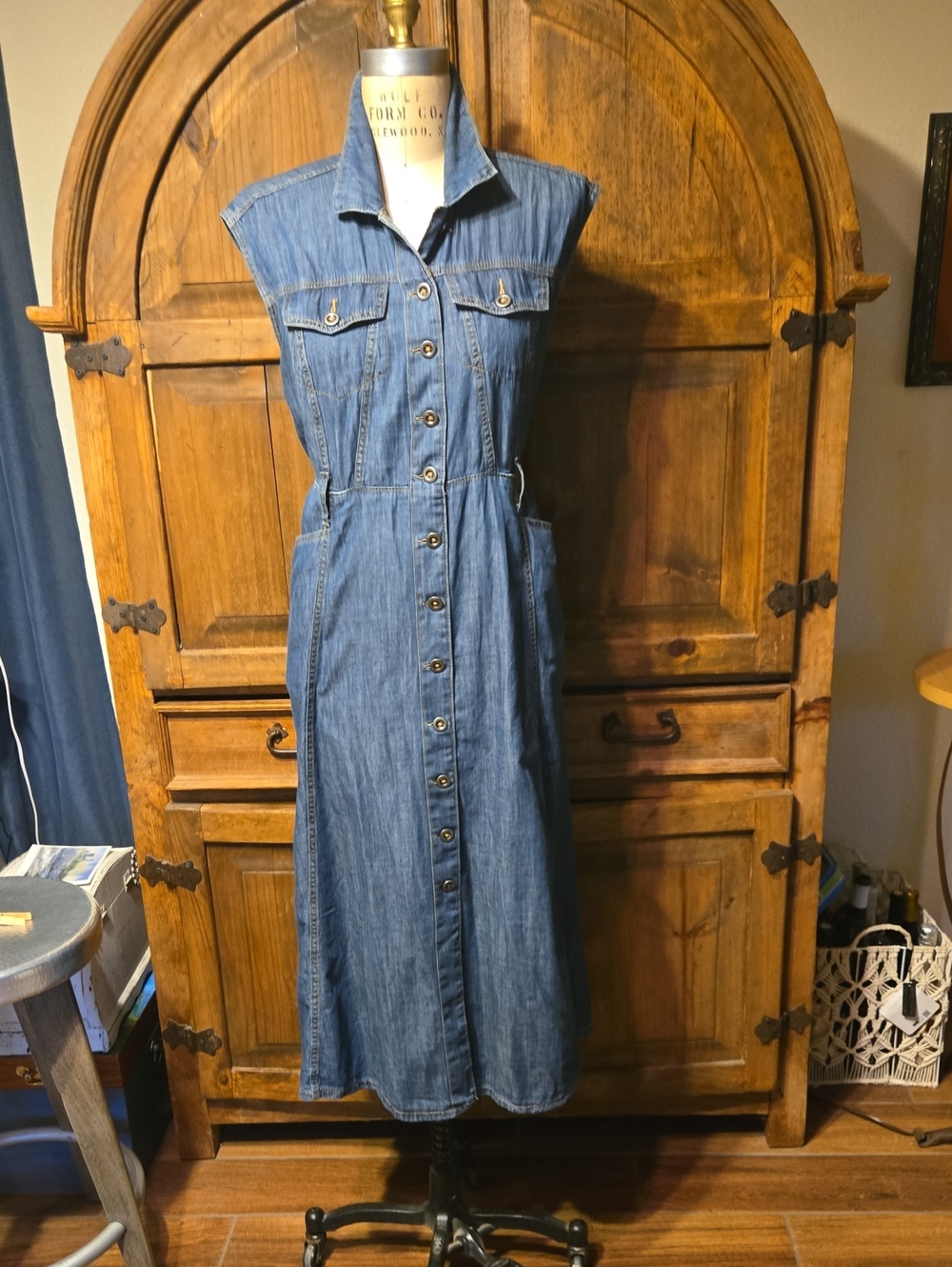 torrid Sleeveless Denim Midi Dress in Blue